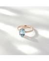 SLAETS Jewellery Ring Aquamarine Oval and Diamonds, 18K Rose Gold (watches)
